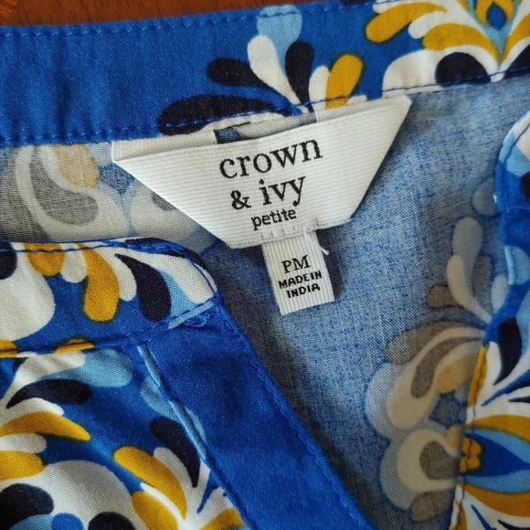 Crown & Ivy Petite Long Sleeve Spanish Motif Shirt - Picture 10 of 11